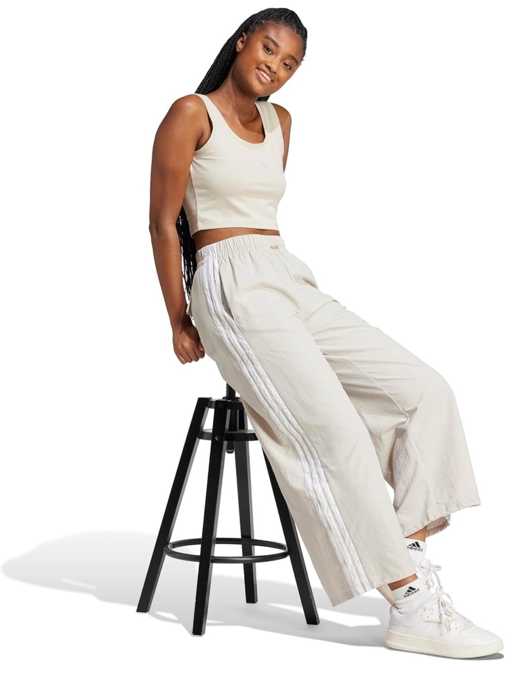 Adidas Women’s Three Stripe Lightweight Jogger Parachute Pants NEW NWT